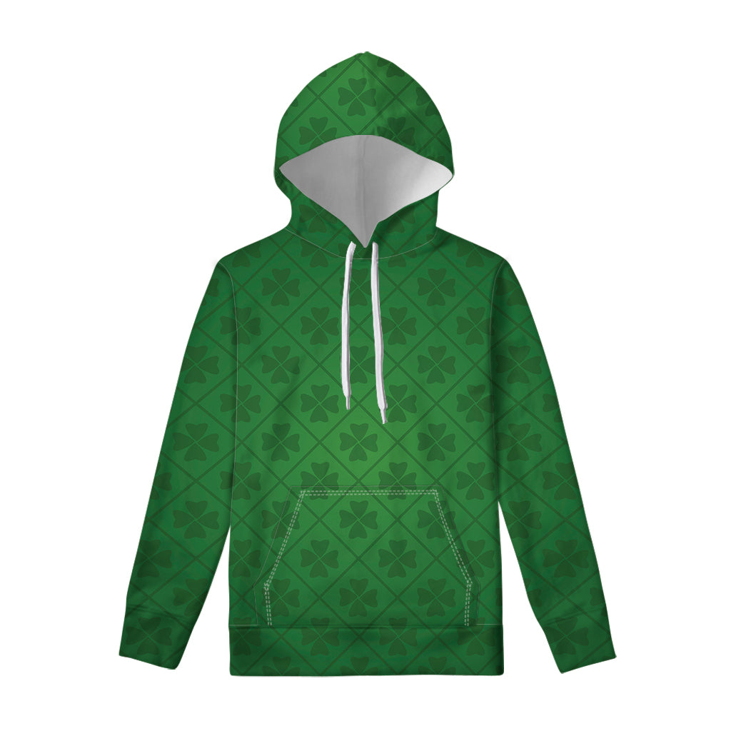 Shamrock St. Patrick's Day Pattern Print Pullover Hoodie