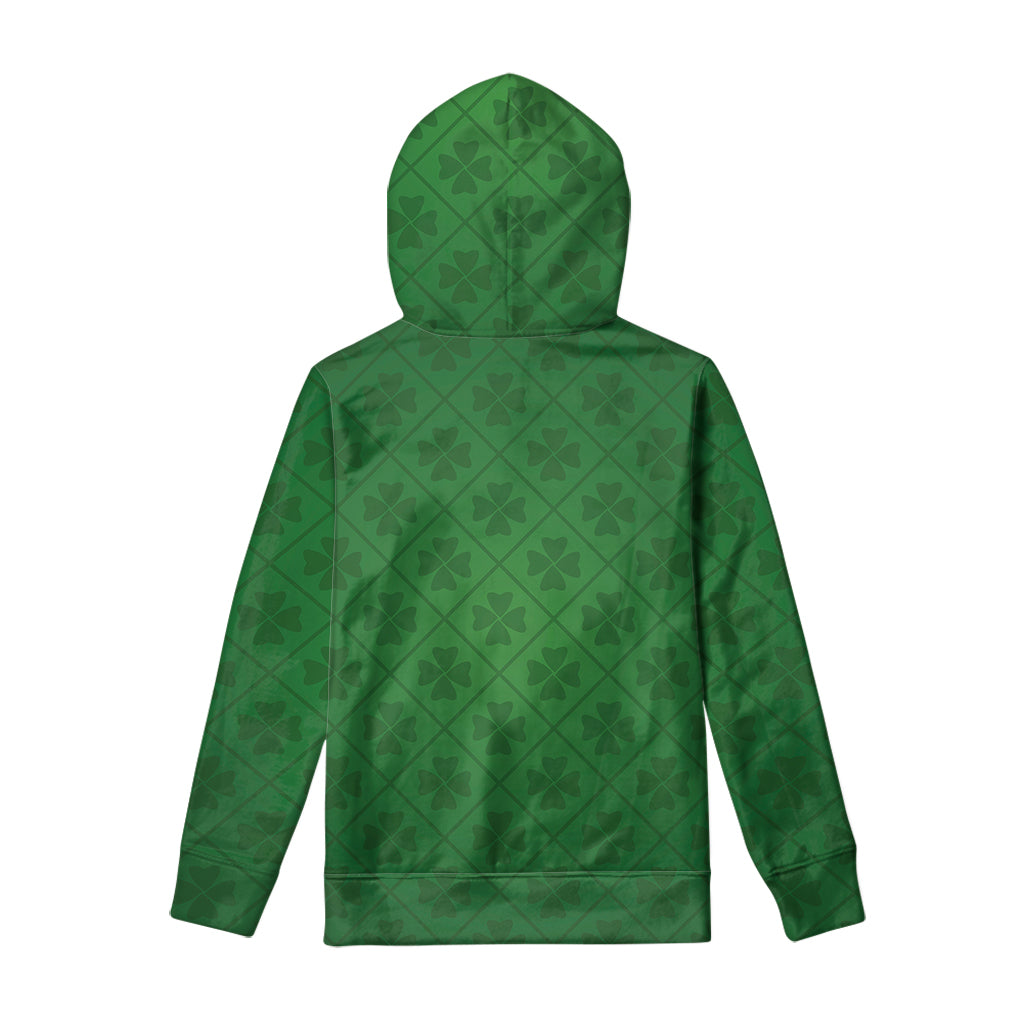 Shamrock St. Patrick's Day Pattern Print Pullover Hoodie