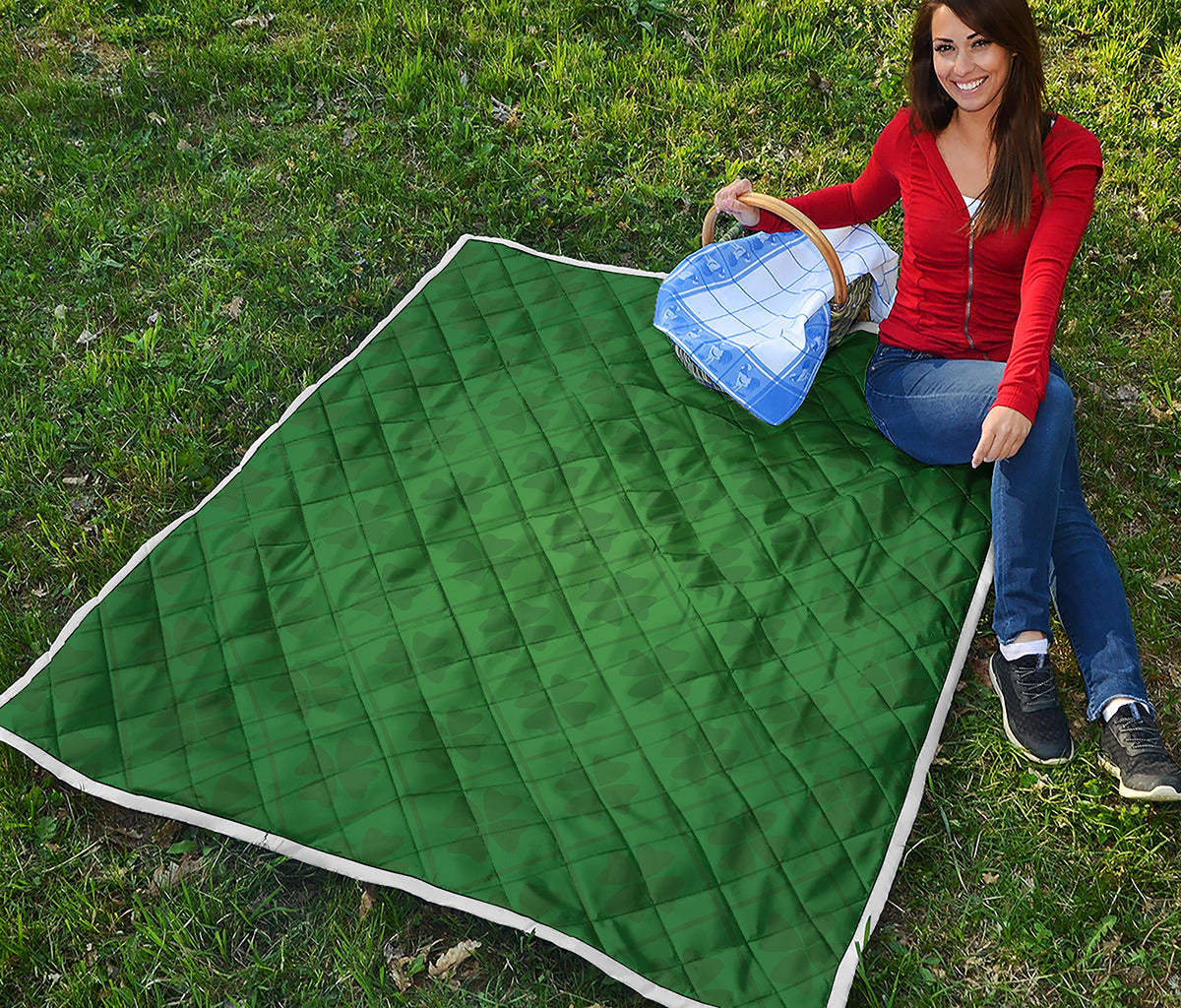 Shamrock St. Patrick's Day Pattern Print Quilt