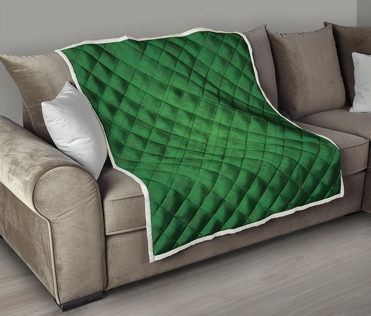 Shamrock St. Patrick's Day Pattern Print Quilt