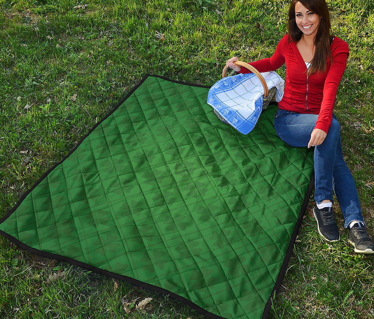 Shamrock St. Patrick's Day Pattern Print Quilt