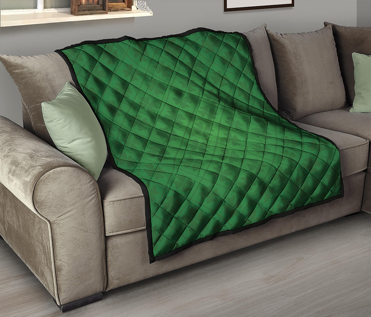 Shamrock St. Patrick's Day Pattern Print Quilt