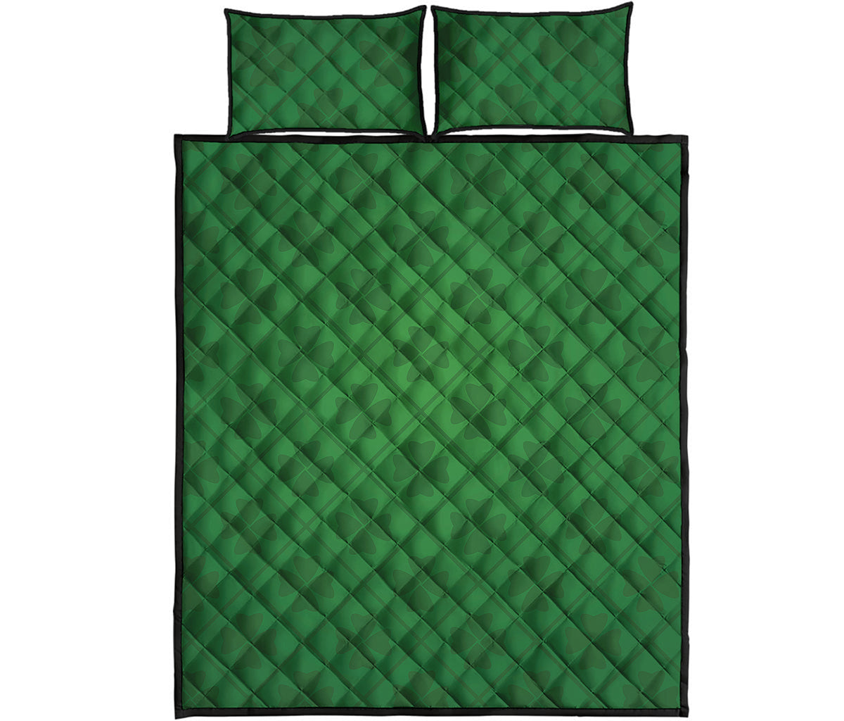 Shamrock St. Patrick's Day Pattern Print Quilt Bed Set