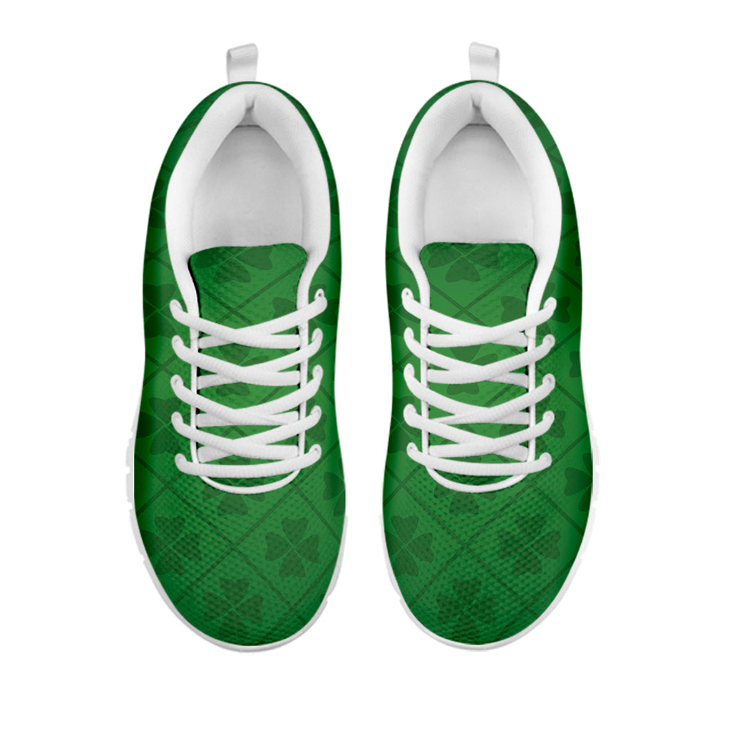 Shamrock St. Patrick's Day Pattern Print White Sneakers