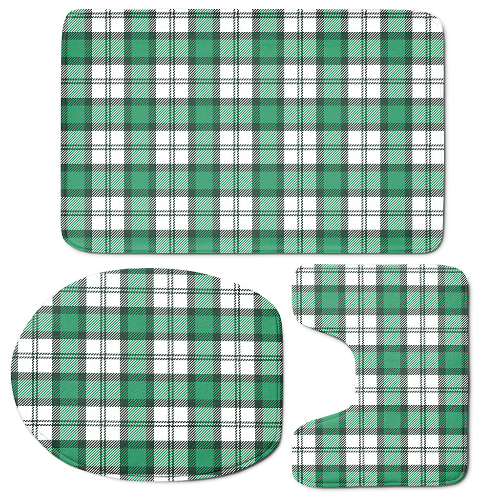 Shamrock St. Patrick's Day Tartan Print 3 Piece Bath Mat Set