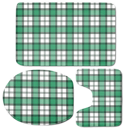 Shamrock St. Patrick's Day Tartan Print 3 Piece Bath Mat Set