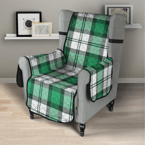 Shamrock St. Patrick's Day Tartan Print Armchair Protector