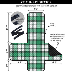 Shamrock St. Patrick's Day Tartan Print Armchair Protector