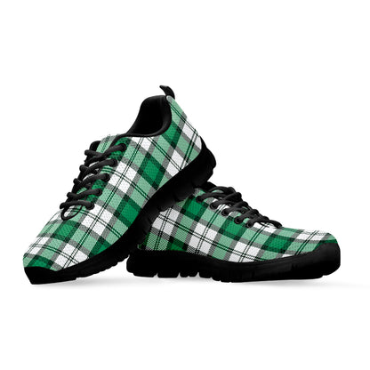 Shamrock St. Patrick's Day Tartan Print Black Sneakers