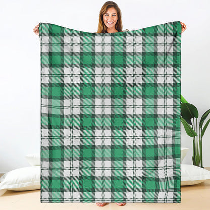 Shamrock St. Patrick's Day Tartan Print Blanket