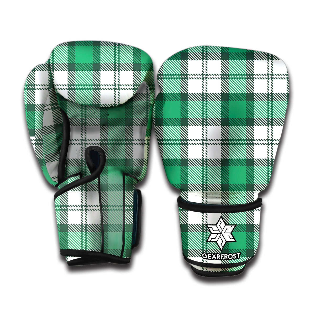 Shamrock St. Patrick's Day Tartan Print Boxing Gloves