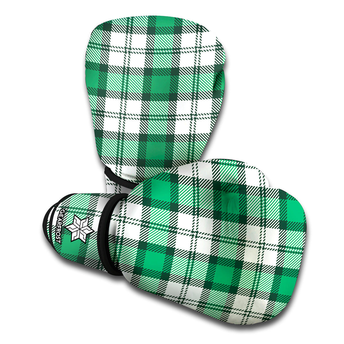 Shamrock St. Patrick's Day Tartan Print Boxing Gloves
