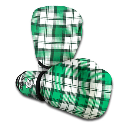Shamrock St. Patrick's Day Tartan Print Boxing Gloves