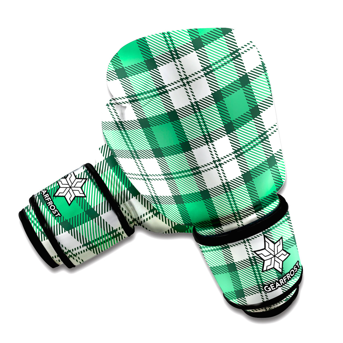Shamrock St. Patrick's Day Tartan Print Boxing Gloves