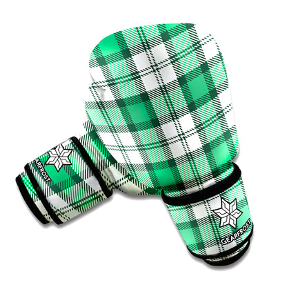 Shamrock St. Patrick's Day Tartan Print Boxing Gloves