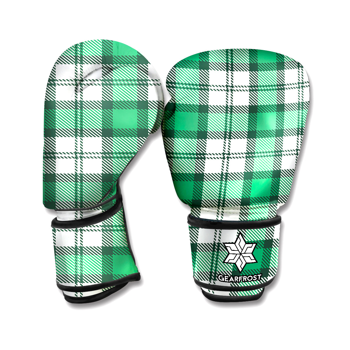 Shamrock St. Patrick's Day Tartan Print Boxing Gloves