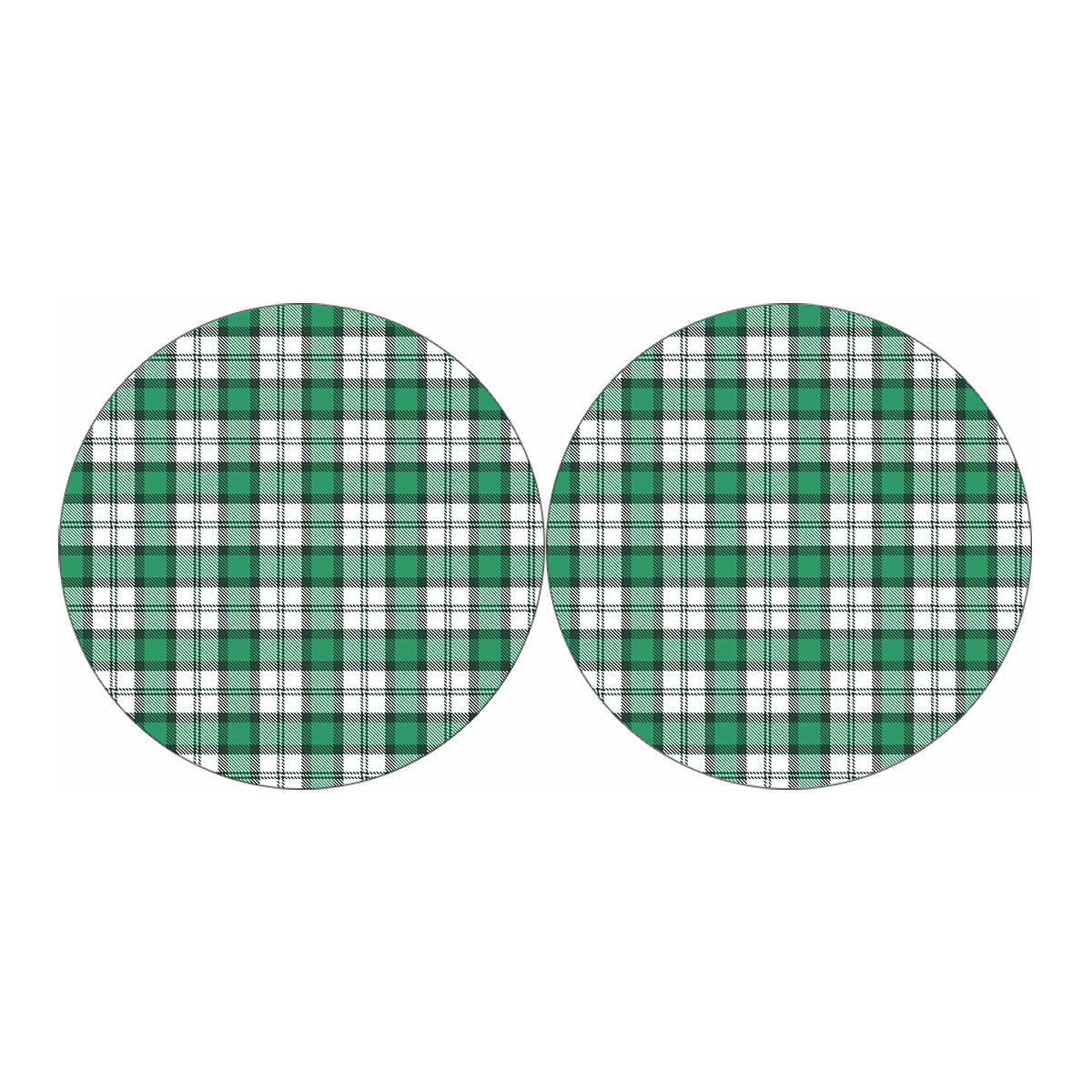 Shamrock St. Patrick's Day Tartan Print Car Coasters