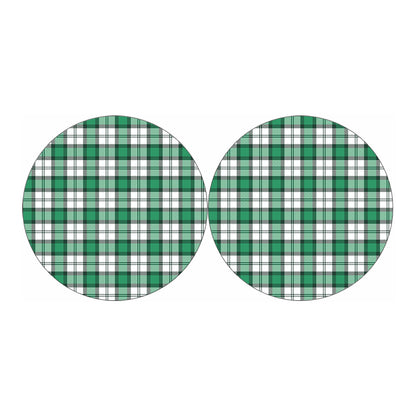 Shamrock St. Patrick's Day Tartan Print Car Coasters