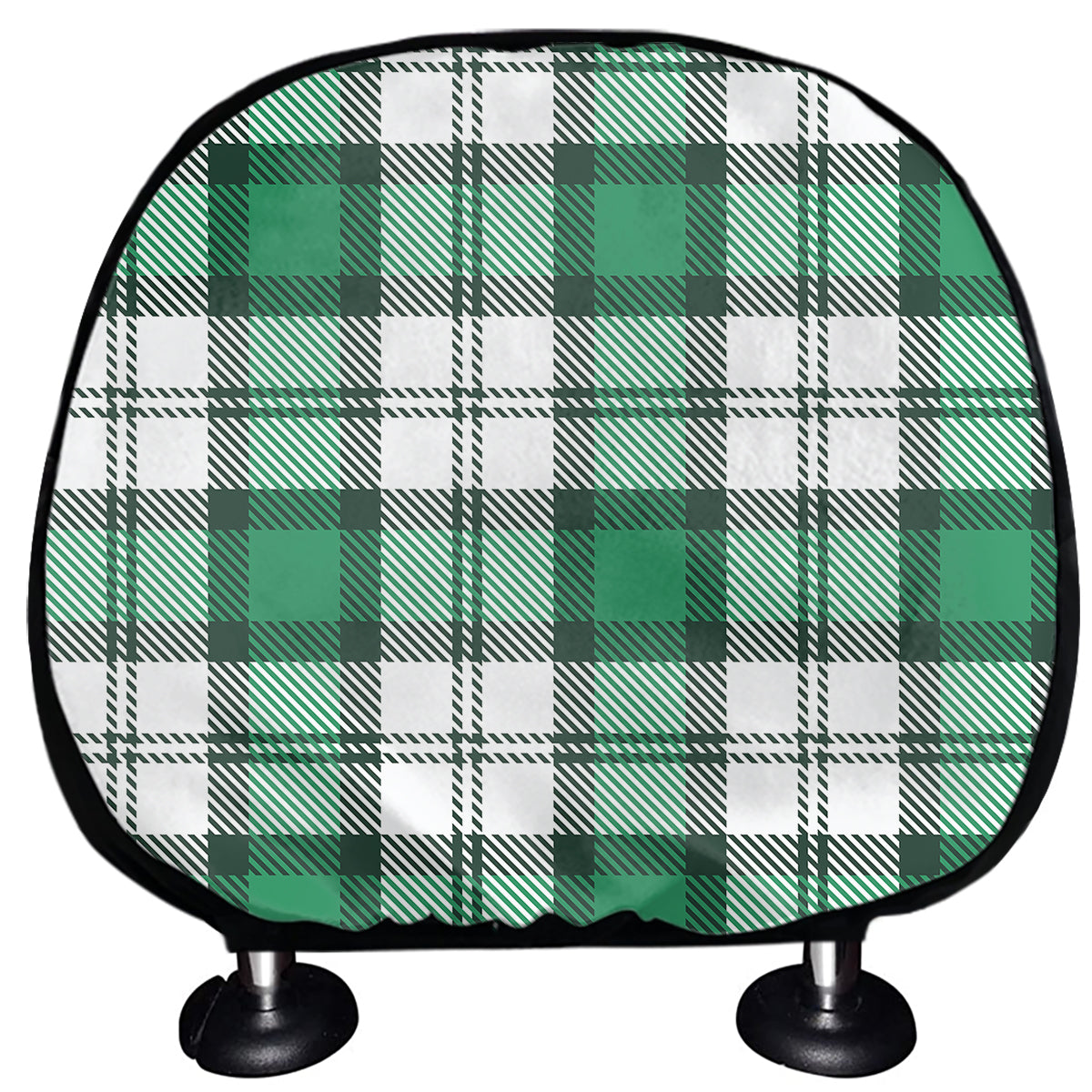 Shamrock St. Patrick's Day Tartan Print Car Headrest Covers