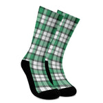 Shamrock St. Patrick's Day Tartan Print Crew Socks