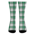 Shamrock St. Patrick's Day Tartan Print Crew Socks