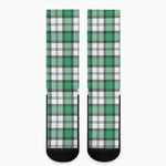 Shamrock St. Patrick's Day Tartan Print Crew Socks