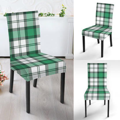 Shamrock St. Patrick's Day Tartan Print Dining Chair Slipcover