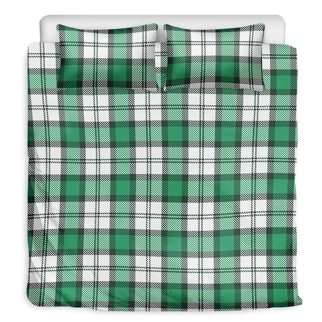 Shamrock St. Patrick's Day Tartan Print Duvet Cover Bedding Set