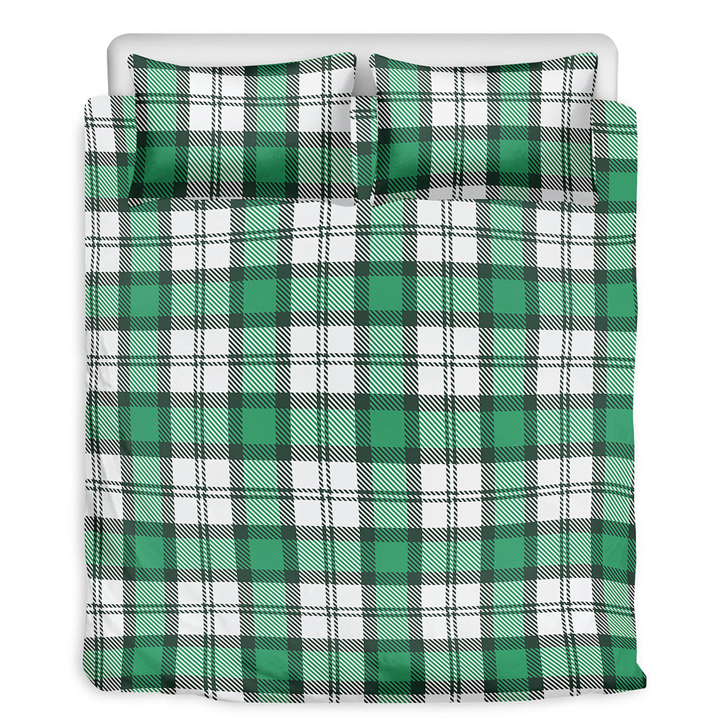 Shamrock St. Patrick's Day Tartan Print Duvet Cover Bedding Set