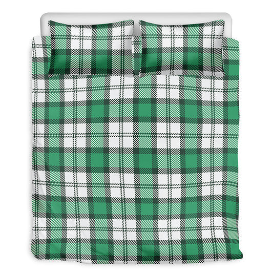 Shamrock St. Patrick's Day Tartan Print Duvet Cover Bedding Set