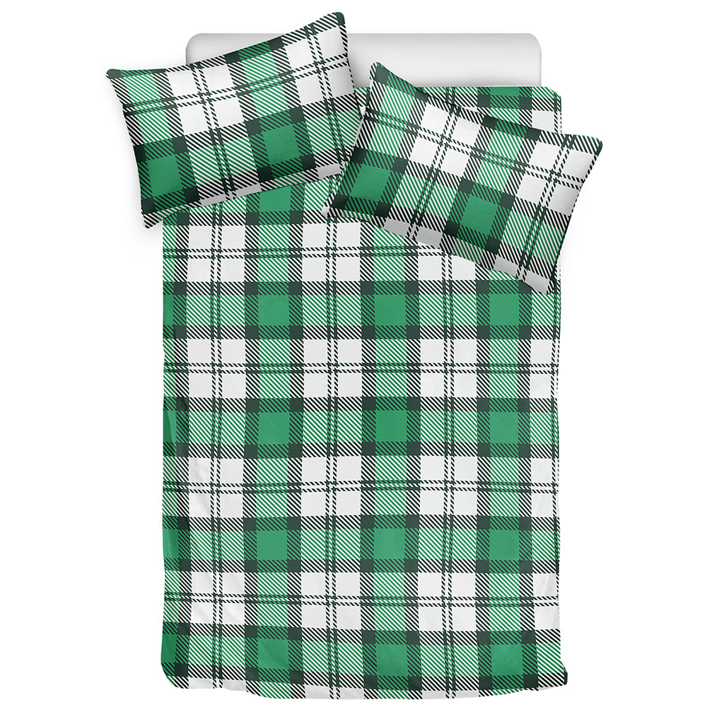 Shamrock St. Patrick's Day Tartan Print Duvet Cover Bedding Set