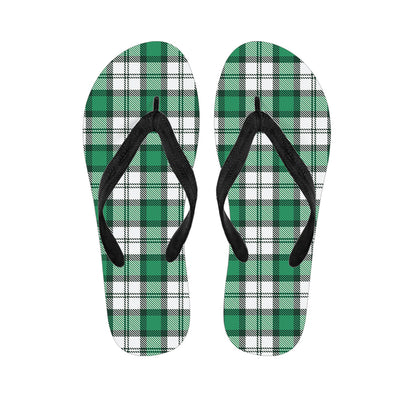 Shamrock St. Patrick's Day Tartan Print Flip Flops