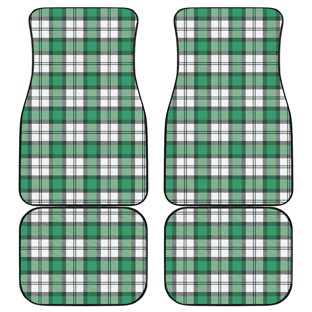 Shamrock St. Patrick's Day Tartan Print Front and Back Car Floor Mats