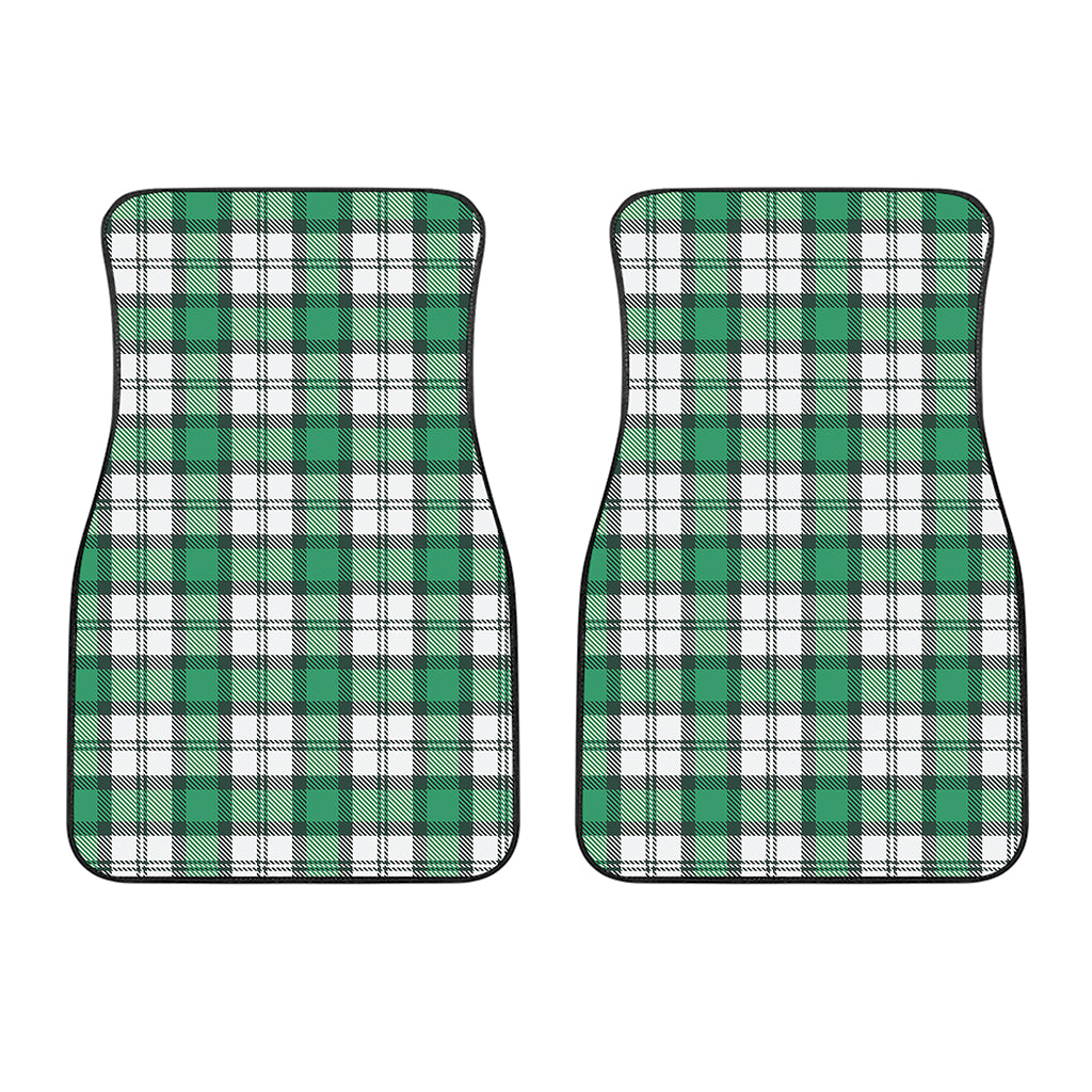 Shamrock St. Patrick's Day Tartan Print Front Car Floor Mats