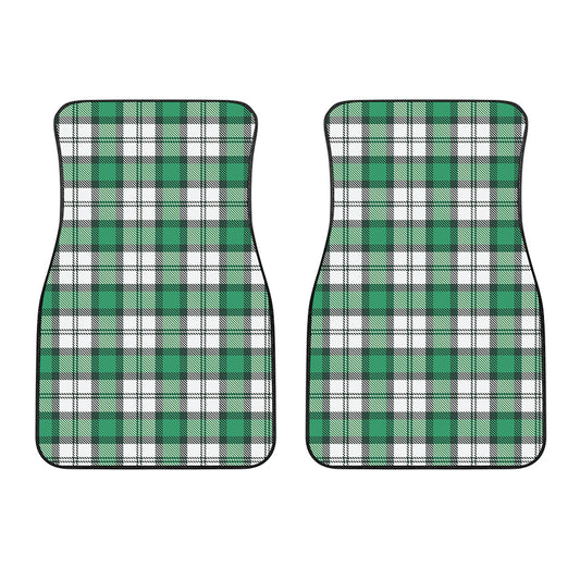 Shamrock St. Patrick's Day Tartan Print Front Car Floor Mats