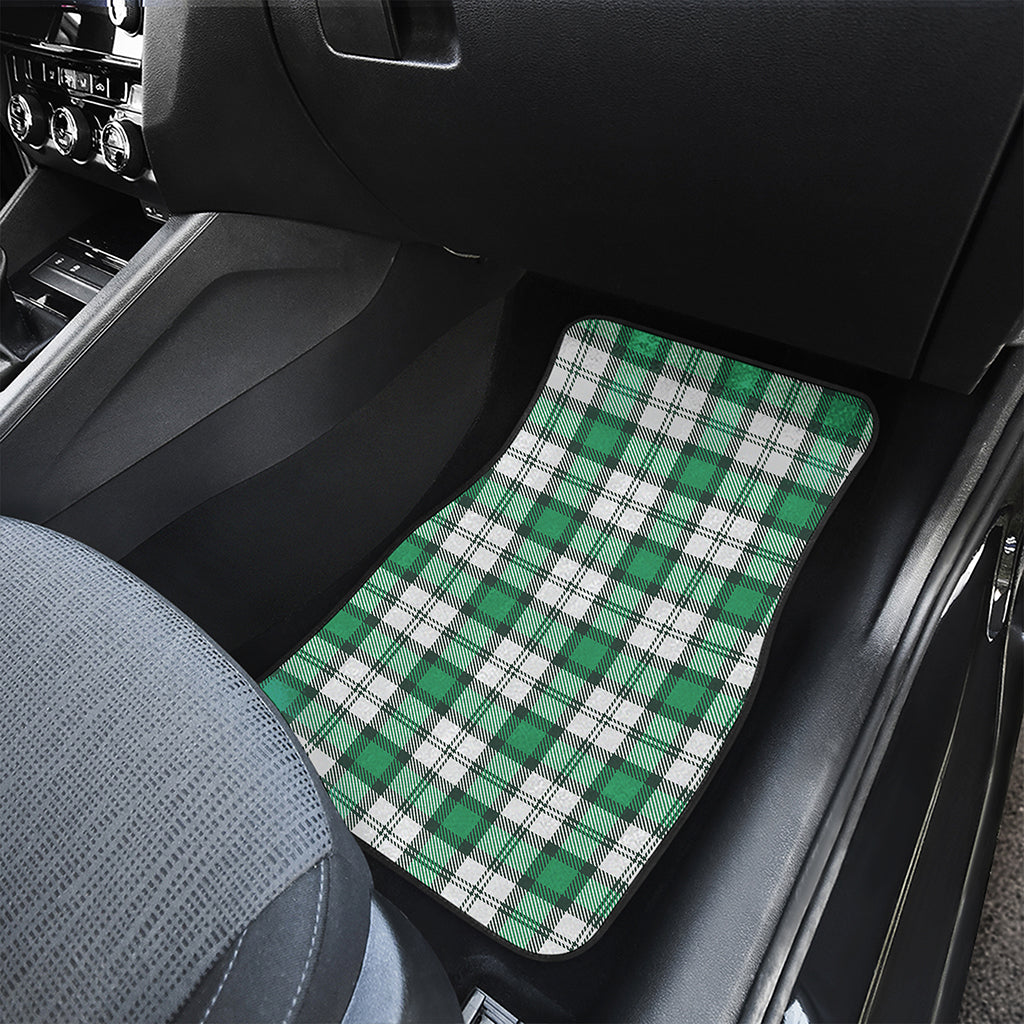 Shamrock St. Patrick's Day Tartan Print Front Car Floor Mats