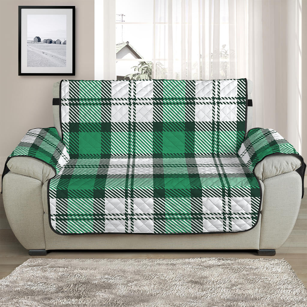 Shamrock St. Patrick's Day Tartan Print Half Sofa Protector