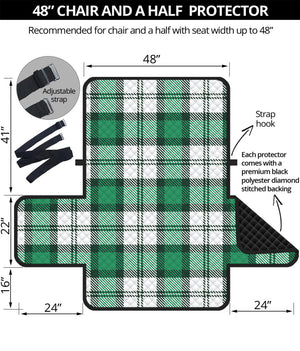 Shamrock St. Patrick's Day Tartan Print Half Sofa Protector