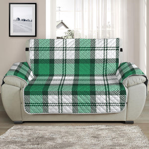 Shamrock St. Patrick's Day Tartan Print Half Sofa Protector