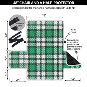 Shamrock St. Patrick's Day Tartan Print Half Sofa Protector