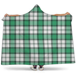 Shamrock St. Patrick's Day Tartan Print Hooded Blanket