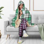 Shamrock St. Patrick's Day Tartan Print Hooded Blanket