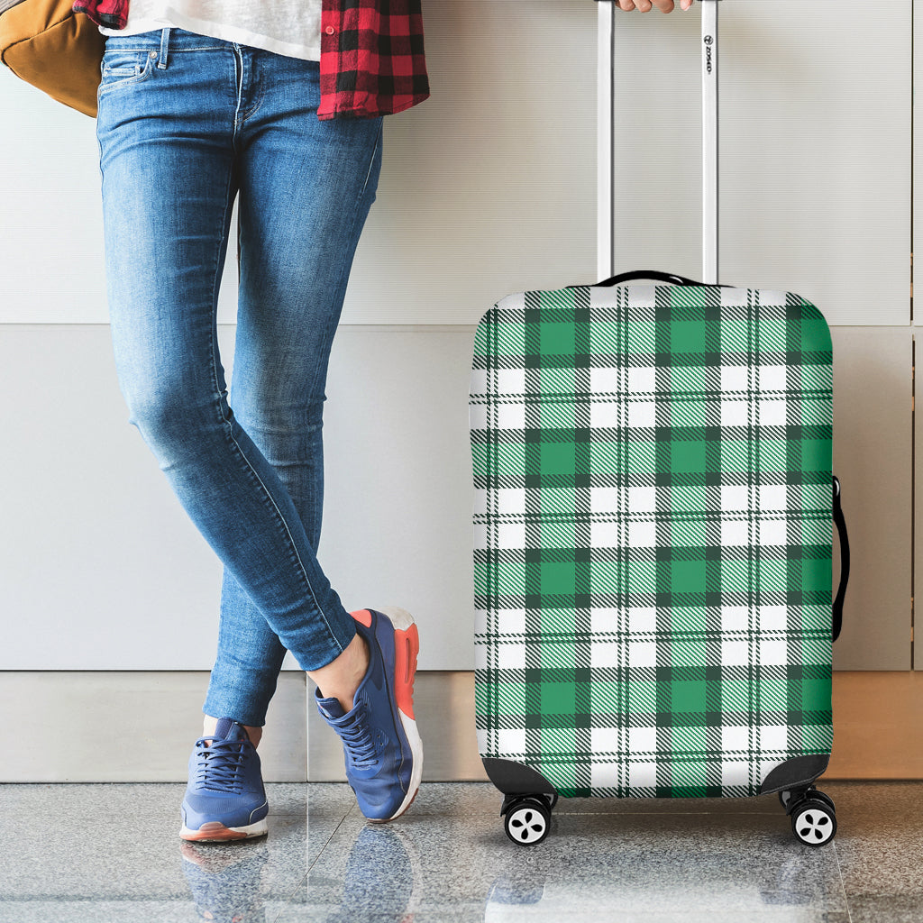 Shamrock St. Patrick's Day Tartan Print Luggage Cover