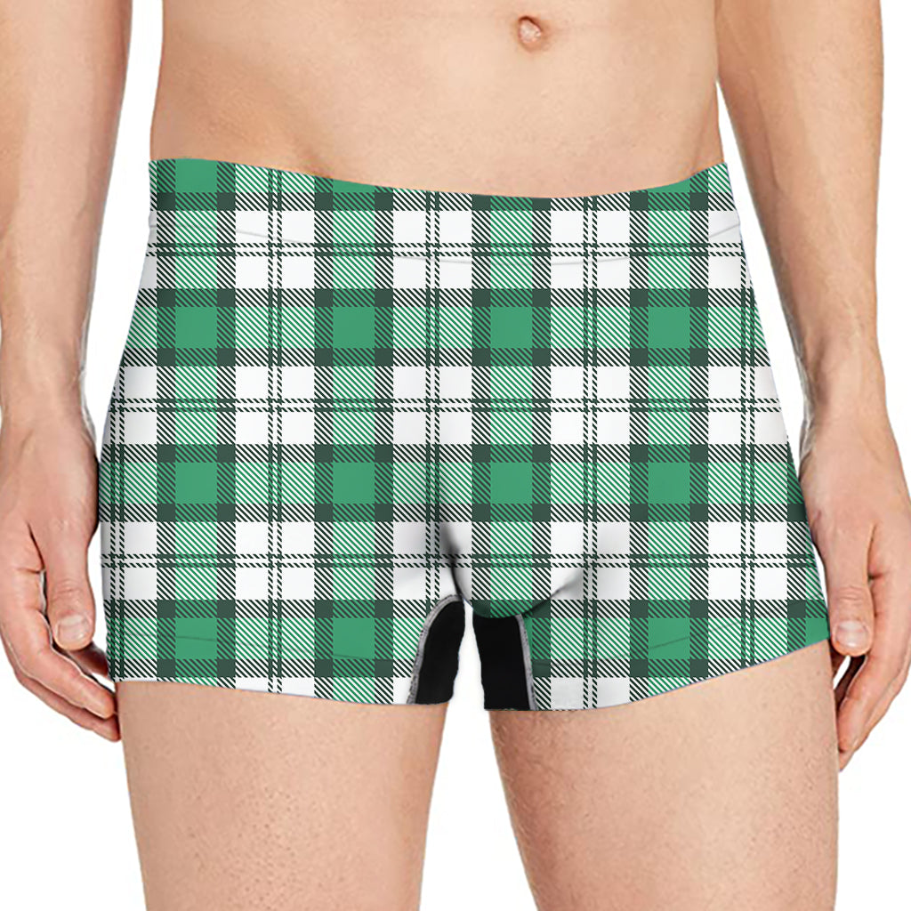 Shamrock St. Patrick's Day Tartan Print Men's Boxer Briefs