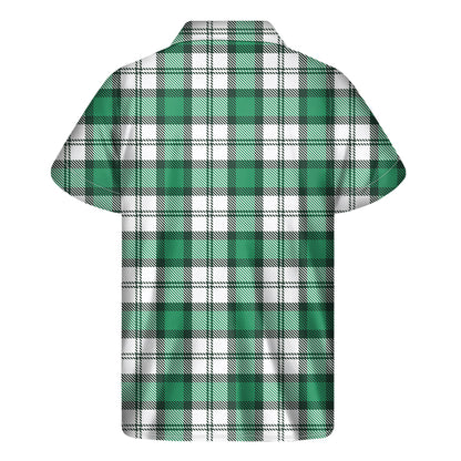 Shamrock St. Patrick's Day Tartan Print Men's Short Sleeve Shirt