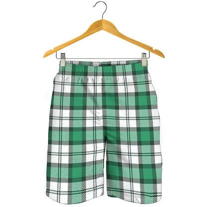 Shamrock St. Patrick's Day Tartan Print Men's Shorts