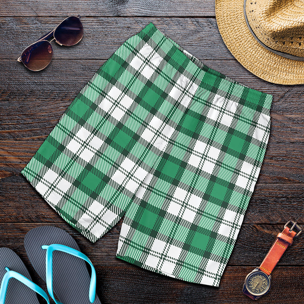 Shamrock St. Patrick's Day Tartan Print Men's Shorts