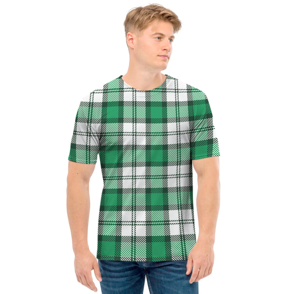 Shamrock St. Patrick's Day Tartan Print Men's T-Shirt