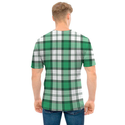 Shamrock St. Patrick's Day Tartan Print Men's T-Shirt