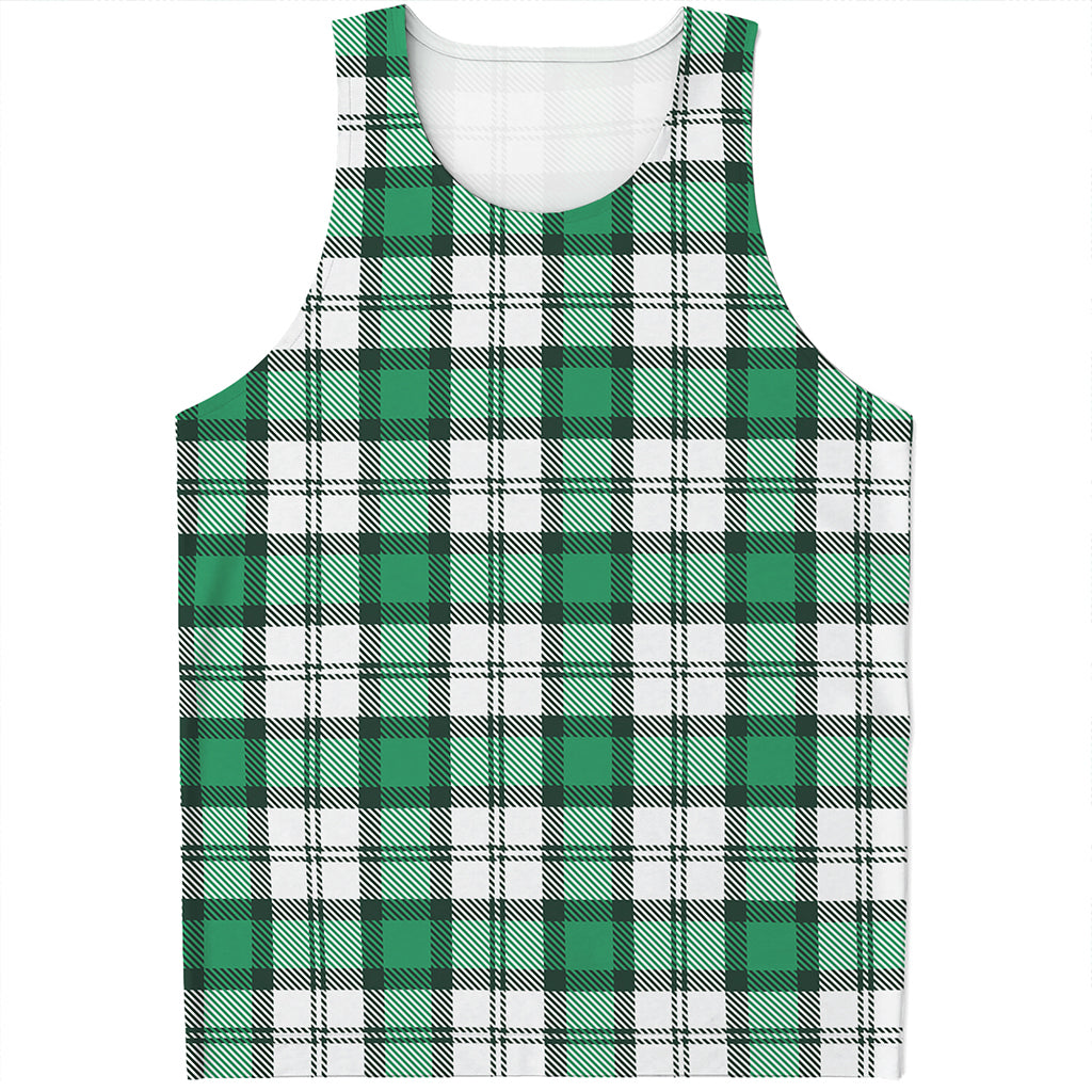 Shamrock St. Patrick's Day Tartan Print Men's Tank Top